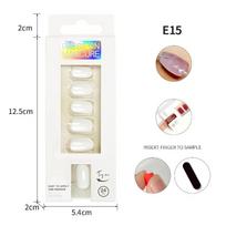 24pcs/Box Women Wearable False Nail Tip Full Cover Artificial Nail Tips Round Head Fake Nails Manicure Tool
