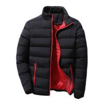 Vyriškas parkas, vienspalvis, paminkštintas, su aukšta apykakle, ilgomis rankovėmis, laisvas, pastorintas, rudens-žiemos, su užtrauktuku, kišenėmis, striukė, gatvės drabužiai 3XL šalta juoda spalva