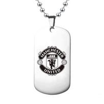 European and American Football Match Necklaces Manchester United Football Team Emblem Tag Necklace Jewelry 60CM