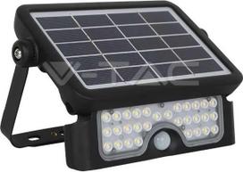 5W LED prožektorius V-TAC, 4000K (natūraliai balta), juodas, su saulės baterija