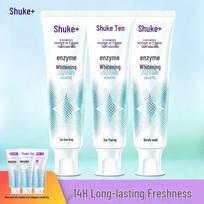 Shuke Whitening Enzyme Toothpaste with Fluoride, Lime, 3 x 120g