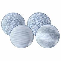 Zestaw 4 Szt Talerzy Porcelanowych Blue Mosaic