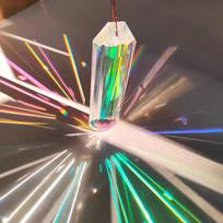 Crystal Prism Rainbow Maker Hanging Suncatcher Bright Color Artificial Decor for Outdoor Garden Yard Ornament one size gray