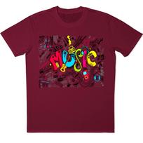 Music T Shirt Colourful Doodle DJ Rock Pop Jazz Festival Lover Birthday Gift Tee XXXL