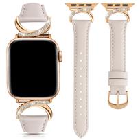 Suitable for Apple Watch 11/10/9/8/7/6/5/4 moon-shaped rhinestone leather straps, iWatch 40/44/41/45/42/46/49MM straps 40mm41mm42mm