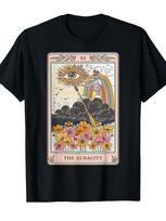 Retro Tarot kortelė Drąsa Skeletas Vaivorykštė Grafinis T-shirt Vintažinis Tee L