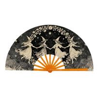 Portable Large Hand Fan 33cm 13in Folding Hand Fan Handmade Kung Fu Fan  Performance oranžinė