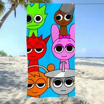 Cartoon S-Sprunki Pattern Towel Soft Pool Gift For Travel Gym Shower Camping Quick Dry Sports Large Beach Towel STJ40x70CM