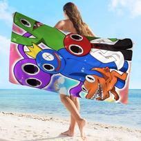 Rainbow Friends Toy Vintage Beach Towel Cartoon Cute Summer Kids Large Bath Pool Beach Towel Absorbent For Swimming Travel Cotton 30x30cm