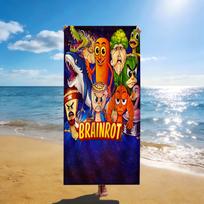 1Pc Funny Brainrot Meme Printed Beach Towel Quick Dry Sand Free Soft Microfiber Bath Towel For Teens Youth Swimming Pool Travel 40X60CM