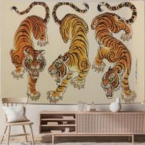 Tigers Tapestry Wall Hanging Oriental Art Tiger Print Wall Decor For Living Room Bedroom Background Fabric Poster 70x100cm28x39in