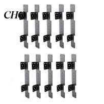 Laiptų sijos atraminis laikiklis 10 vnt. Sagtis Tvirtas 18 matuoklio Reguliuojamas Metalinis Denio Jungiklis 2x12 10 pcs gray