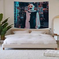 1Pc Art The Clown Terrifier Tapestry, Horror Movie Wall Hanging, Cool Room Stuff, Large Size, Polyester 2D Print, Bedroom Stuff, 40X60cm
