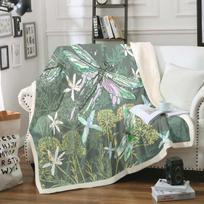 Charming Botanical Dragonfly Pattern Throw Blanket Cozy Home Decor For Living Room Sofa Couch Accent Seasonal Gift 70x100cm28x39in