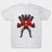 Asian Size Men Black Print T-shirt Skibidi Toilet Speakerman No-Cut Print Cotton Tshirt 4XL balta