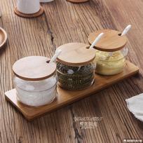 Kitchen Supplies Glass Seasoning Box Set Spice Container Home Spice Jar Four-piece Storage Box Combination Kitchen Tools