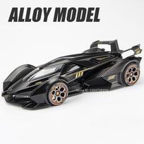1:22 V12 GT Miniature Sports Car Toy Models Alloy Diecast Huayra Supercars Sound Light Doors Opened Pull Back for Kids Gifts