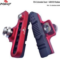 Folding Road Bike C-Clamp Caliper Brake Pad with Extension Seat for Aluminum Rim 480 VCR with black raudona