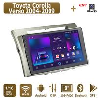 „Android“ automobilio radijas, skirtas „Toyota Corolla Verso 2004-2009“ daugialypės terpės grotuvo galvos blokas Stereo GPS navigacija BT WIFI 1+16GB 1+16GB