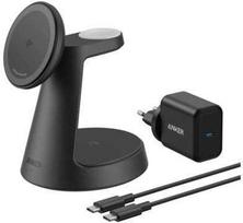 Įkroviklis Anker ANKER MagGo 3-in-1 Charging Station bezprzewodowa stacja ładująca juoda Qi2 15W dla iPhone w tym certyfikowany moduł dla Apple Watch