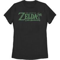 Fifth Sun Women's Nintendo Legend of Zelda Link's Awakening Palm Logo T-Shirt S juoda