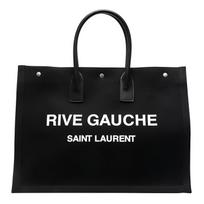 Saint Laurent Rive Gauche Lino Legend Large Tote Bag Black/White Men Tote_bags 509415-FAAVR-1070 Basic Set (Bag+Dust Bag)