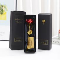 24K Gold Leaf Rose: Teacher's Day, Birthday, Valentine's Creative Gift 26.5*9*6.5CM raudona