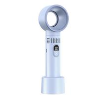 Bladeless Handheld Fan with Digital Display, Speed USB Rechargeable Cooling for Travel