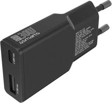 Įkroviklis jungiama į tinklą 4smarts FlatPlug Duos 30W GaN USB-C/USB-A juoda
