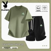 Playboy Men's 2026 Summer Casual Sportswear Set L gray
