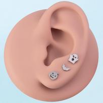 Stainless Steel Waterproof Halloween Pumpkin Bat Ghost Earrings for Women Men Fashion Simple Body Piercing Jewelry Accessories sidabras