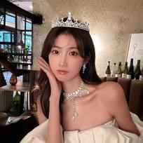 Sparkling Rhinestone Tassel Necklace Women Geometric Locket Chain Sweet Punk Style Party Jewelry 2025 Fall Rhinestone Streamer Necklace Single Piece