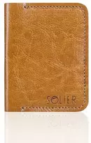Plona odinė vyriška piniginė SOLIER SW11 SLIM LIGHT BROWN