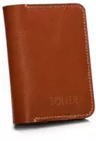Plonos odinės vyriškos piniginės SOLIER SW11 SLIM BROWN