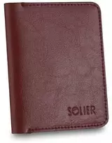 Plonos odinės vyriškos piniginės SOLIER SW10 SLIM BROWN