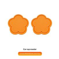 Car Cup Holder Coaster 2pcs Set Silicone Flower Shape Waterproof Non Slip Pad for All Cars A1