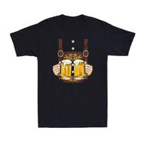 Lederhosen Costume Shirt Oktoberfest Bavarian Munich Prost Beer Men's T-Shirt Men Clothing Comfortable S