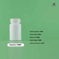 1Pcs 100/250Ml Empty Plastic Bottle Vitamin Tablet Refill Bottle With Pull-Ring Tear Off Cap Supplement Pill Container Capsule A
