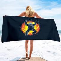 Outer Space Astronaut Beach Towel Travel Beach Pool And Bath Towels Oversized Towels Lightweight Compact Beach Accessories 100X50 cm(39X20in)