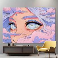 Clouded Eyes Backdrop Tapestry, Beautiful Banner For Wedding Birthday Anniversary, Year-Round Home Garden Event Decor 40X60cm