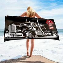 1PC Truck Driver Beach Towel, Polyester Quick Dry Towel, Lightweight & Soft for Swimming & Travel, Unisex, Ideal for Beach, Surf 50X100cm