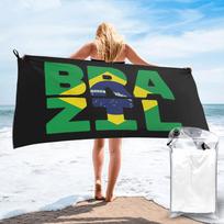 Brazilijos Vėliava Tekstas Paplūdimio Rankšluostis Minkštas Mikropluoštas Greitai Džiūstantis Sugeriantis Greiti Rankšluosčiai Maudynėms 70x140 cm