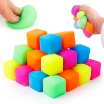 5/15/30PCS 3cm Rainbow Tofu Stress Balls Sensory Toys Decompression Slow Rebound Stress Relief Fidget Toys for Kids Adult Gifts
