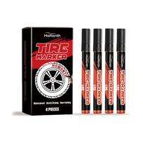 4PCS Red Oil Based Spray Paint Marker Set Tire Touch Up Long Lasting Fade Resistant Quick Drying Waterproof For Use On Car Tyres