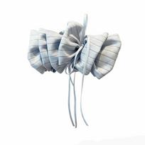 Grab Clip Striped Flower Bow Bow Hair Clip Elegant Temperament Fabric Bow Shark Clip Big Bow Ponytail Hair Clip Fashion Girl mėlyna