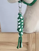 Pavadėlis hobi arkliukui, baltai žalias, pintas virvėmis
