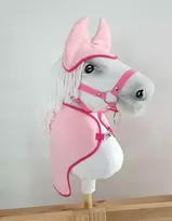 Rinkinys hobby horse : šviesiai rožinis pledas ir ausinukai