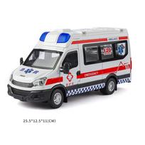 1:24 Lydinio greitosios pagalbos automobilio modelis Metaliniai liejiniai Policijos mokyklinis autobusas Transporto priemonės Automobilio modelis Simuliacija Garsas ir šviesa Vaikams žaislas Dovanų