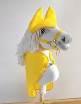 Hobby Horse geltona fleece antklodė ir ausinukai