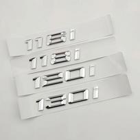 Chromuotas automobilio galinės bagažinės raidžių ženklelio lipdukas BMW 1 serijai 114i 116i 118i 120i 125i 130i 140i F20 E87 Logotipas Išorės apdaila 128i gray